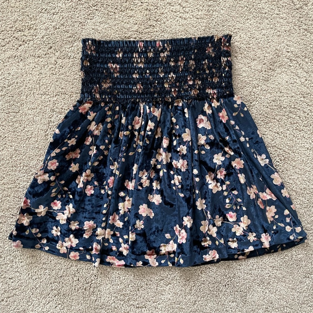 Peek Kids Velvet Floral Skirt